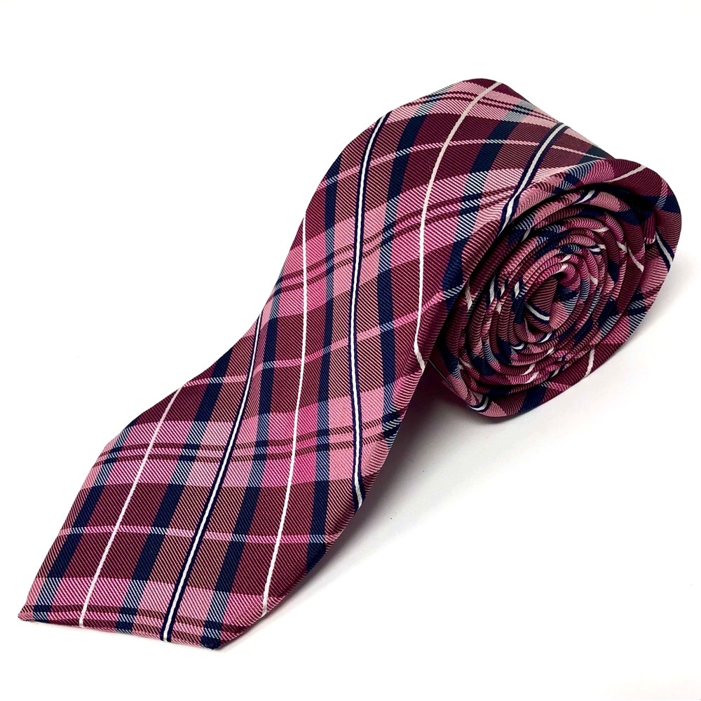 Tommy Hilfiger 100% silk plaid tie